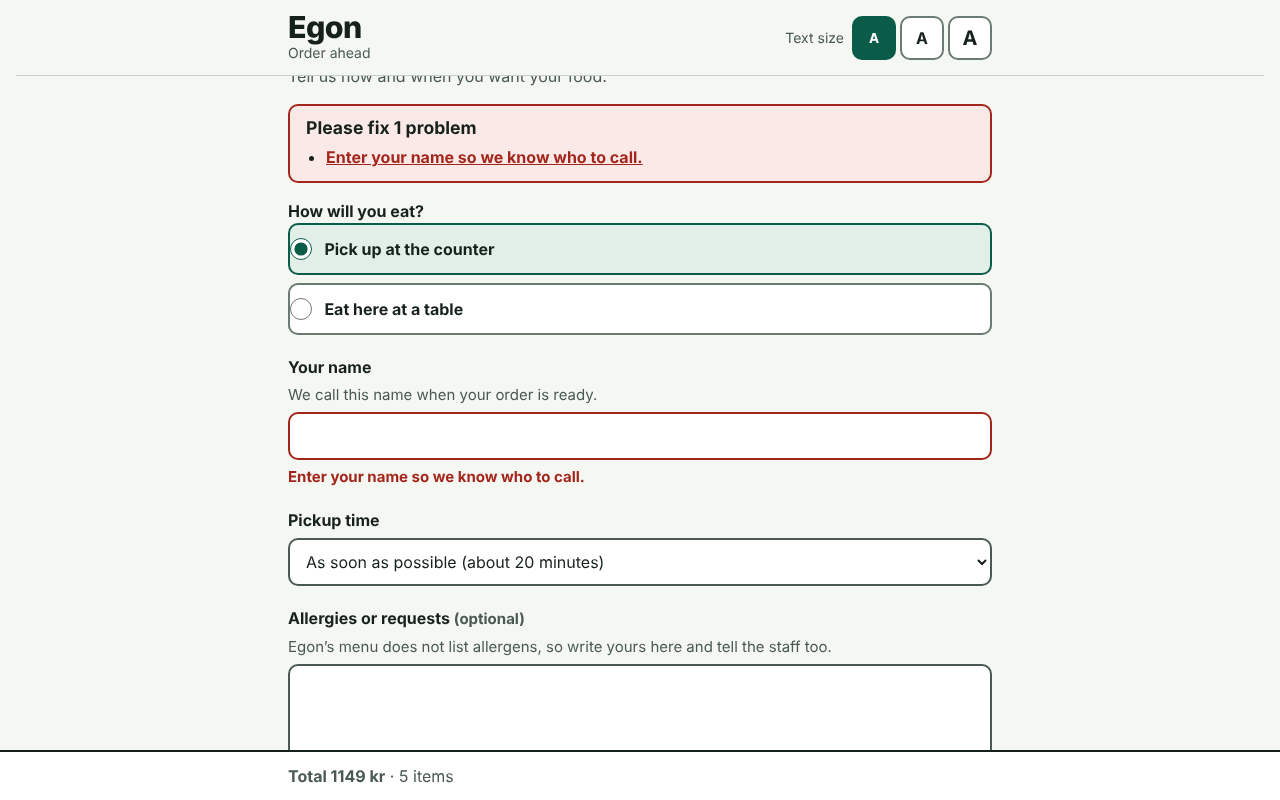 validation of user information